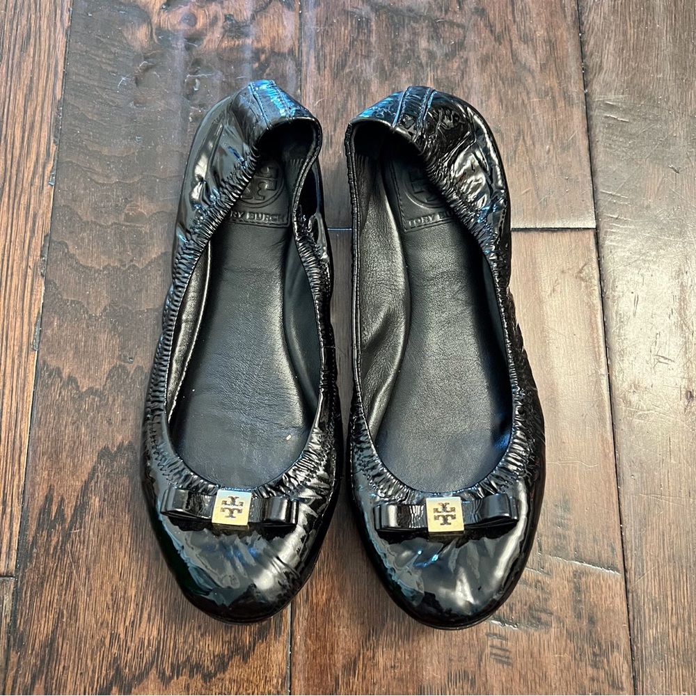 Tory Burch Women's Black Patent Leather Ballet Flats